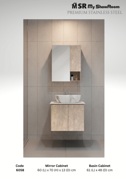 Stainless Steel cabinet 6058 marble grey