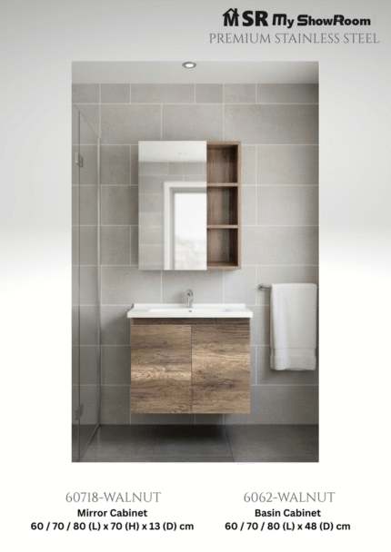 Stainless Steel cabinet 6062 walnut