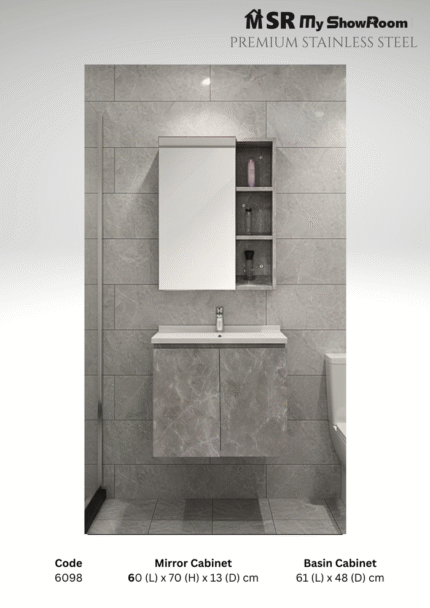 Stainless Steel cabinet 6098 Marble Grey