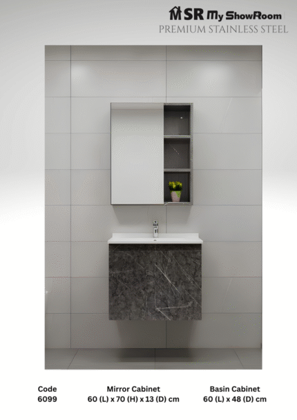Stainless Steel cabinet 6099 Marble Black